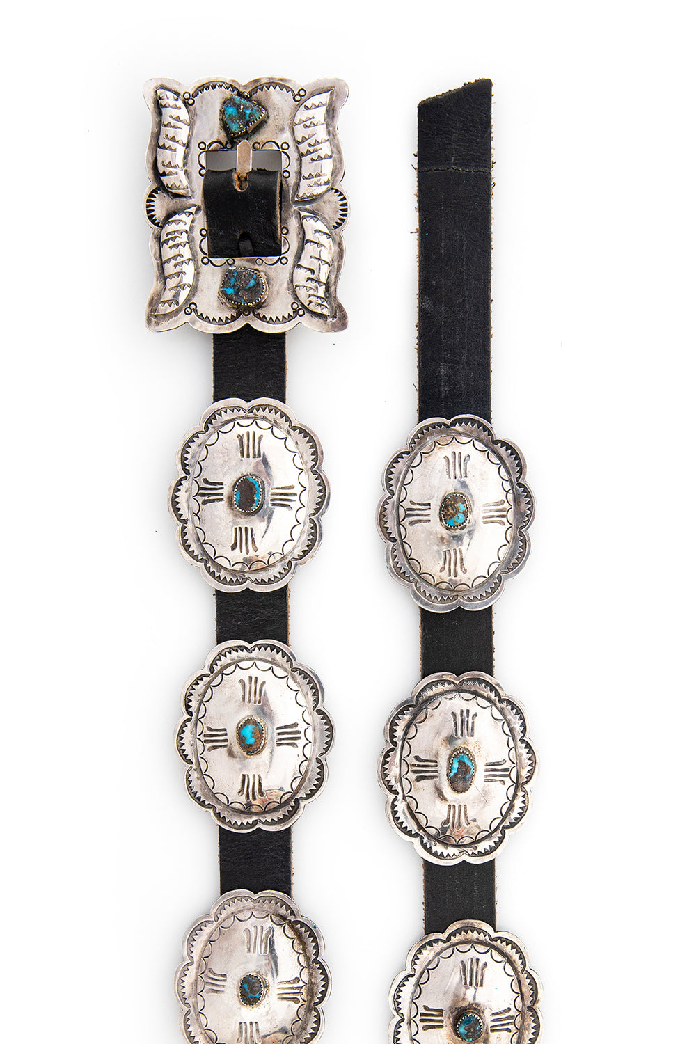 Belt, A Vintage, Concho, 3rd Phase Revival, Turquoise, 775