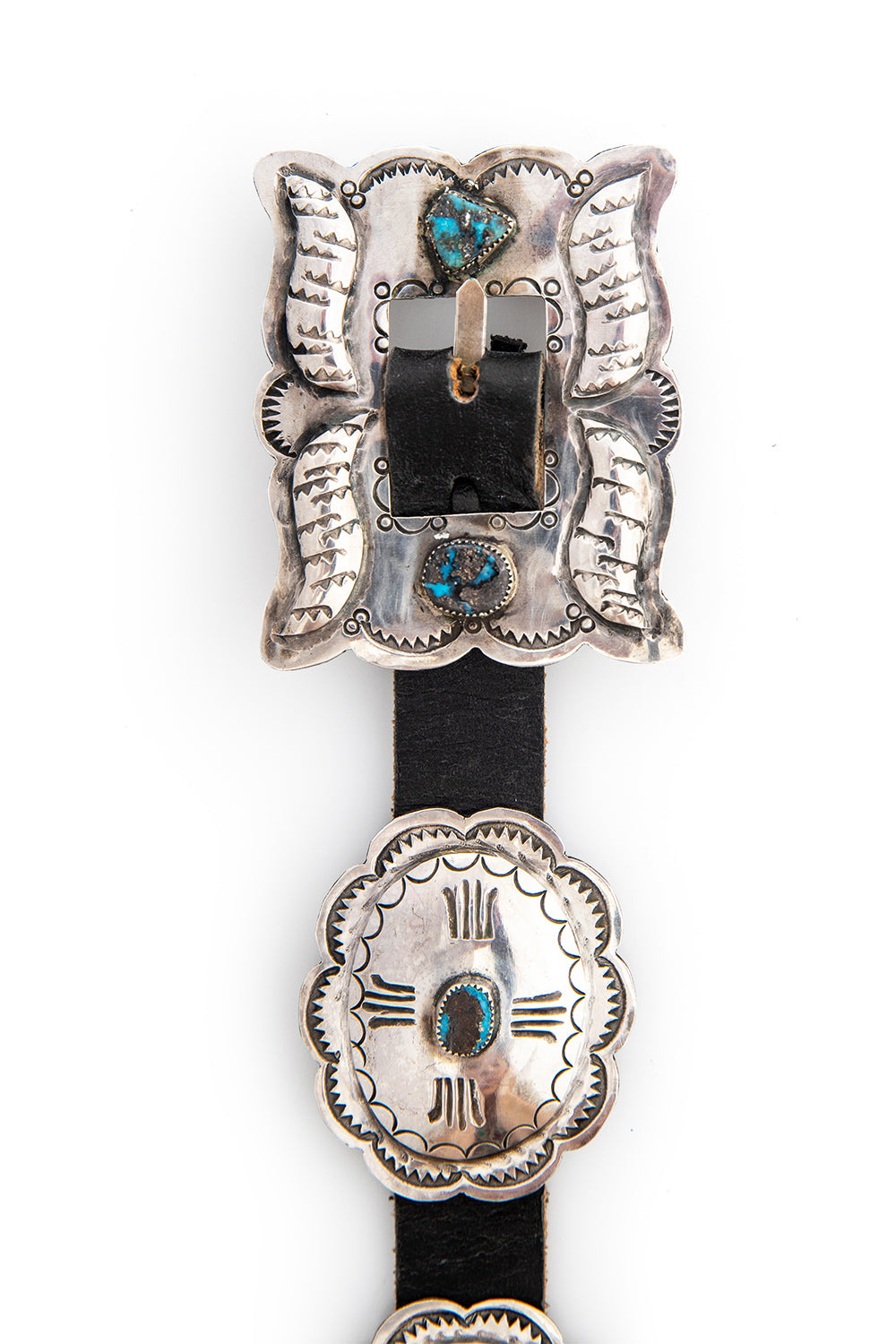 Belt, A Vintage, Concho, 3rd Phase Revival, Turquoise, 775