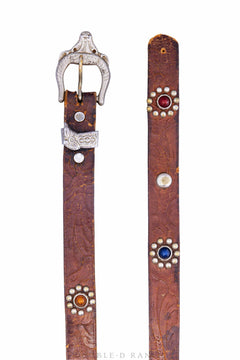 Belt, A Vintage, Buckle, Longhorn, Western, Sterling & 10K Gold, Vinta