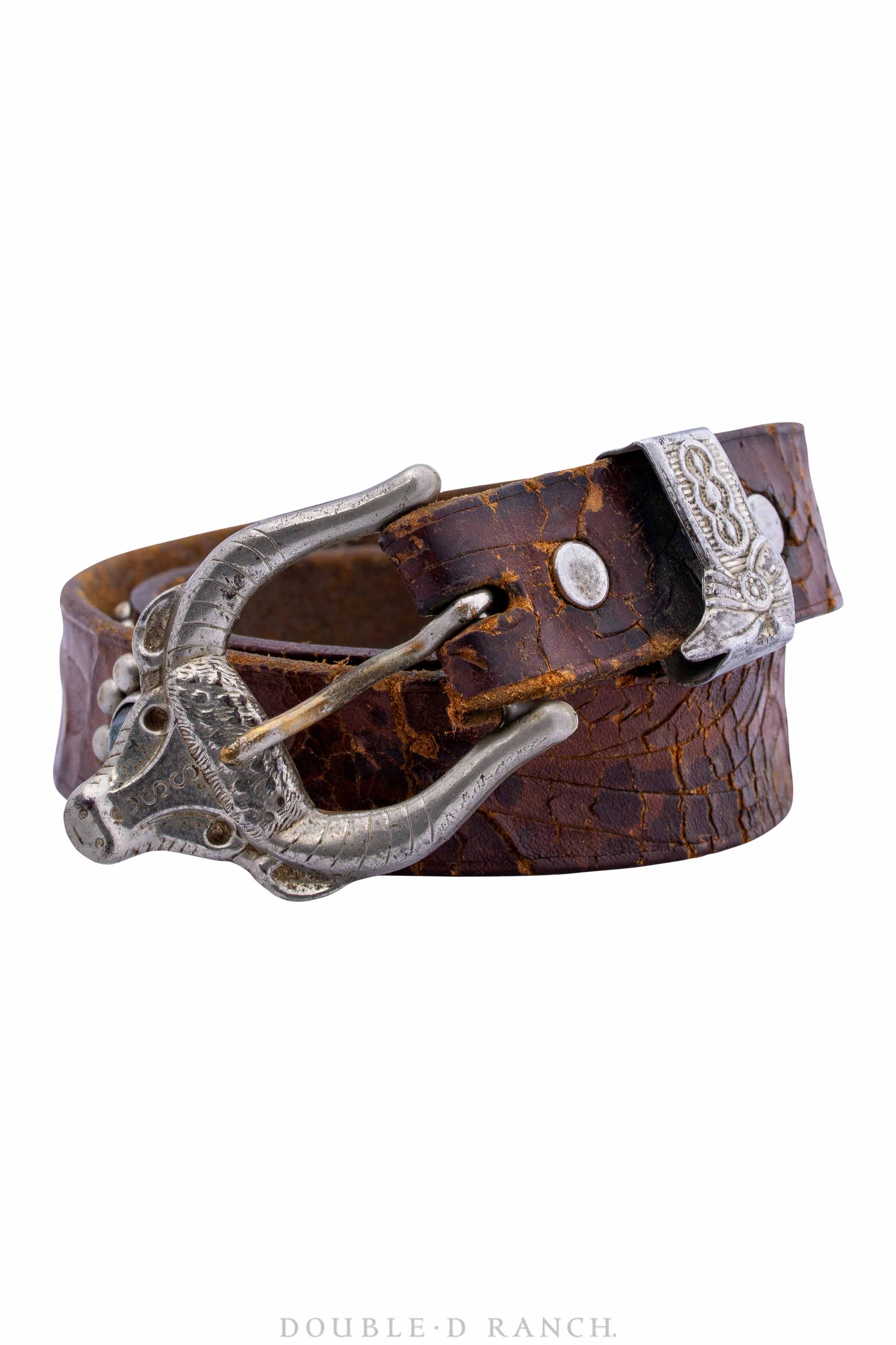 Belt, A Vintage, Buckle, Longhorn Buckle, Studded, Vintage ‘50s, 279
