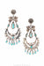 Earrings, Federico, Mazahua, Sterling Silver & Turquoise, Contemporary, 944