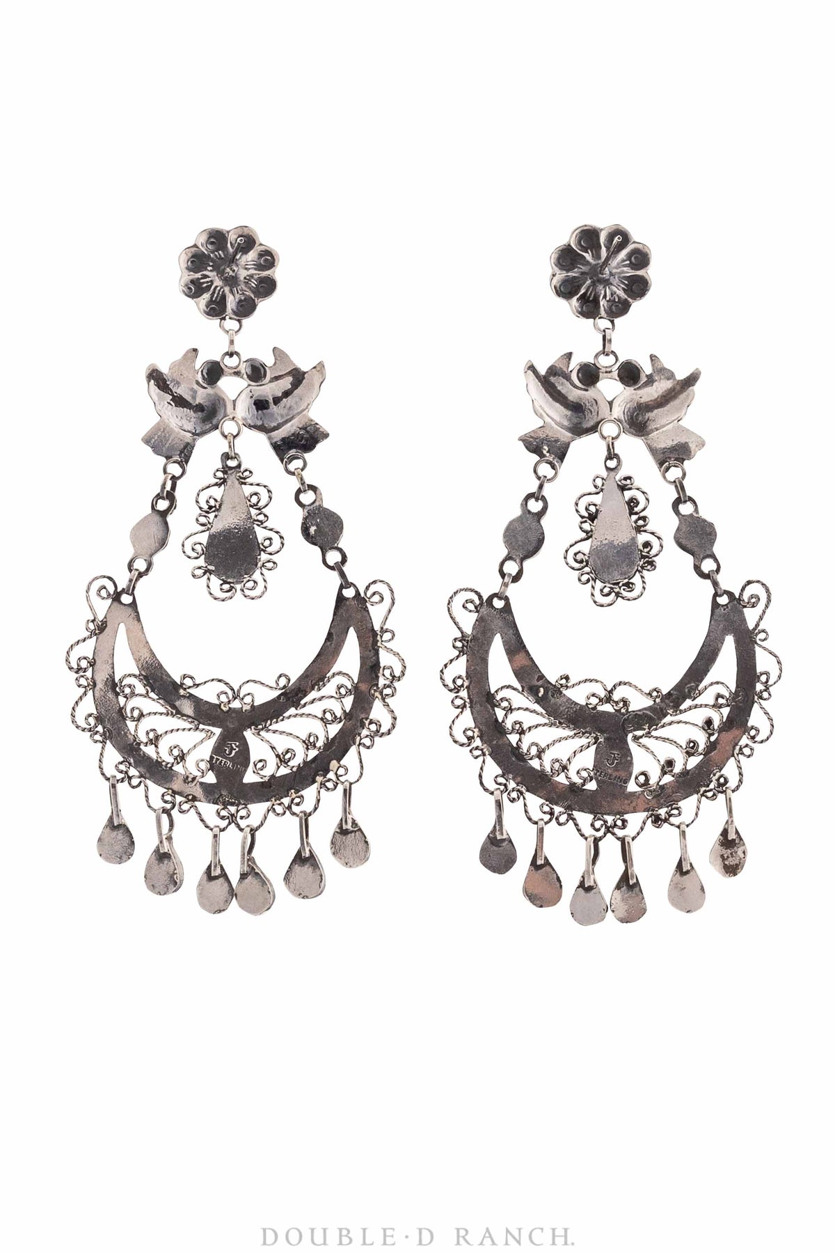 Earrings, Federico, Mazahua, Sterling Silver & Turquoise, Contemporary, 944