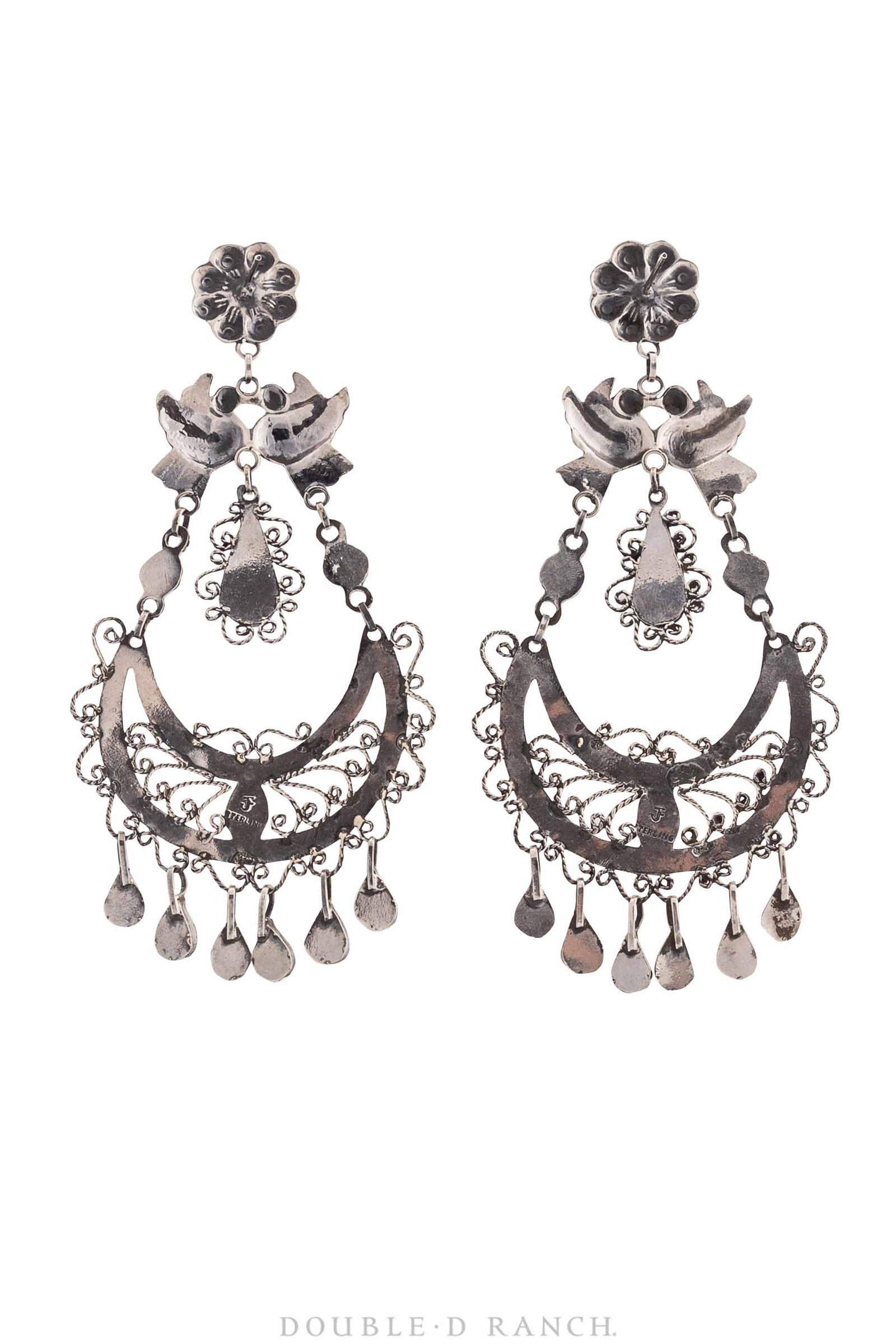 Earrings, Federico, Mazahua, Sterling Silver & Turquoise, Contemporary, 944