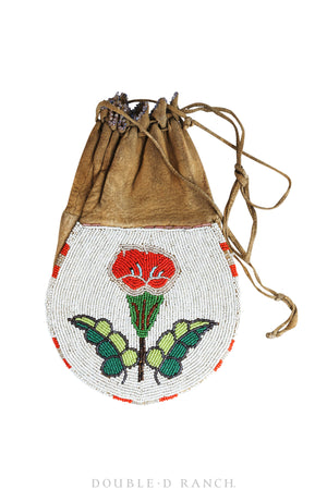 Bag, Beaded, Possibles, Woodlands, Antique, Turn of the Century, 1063