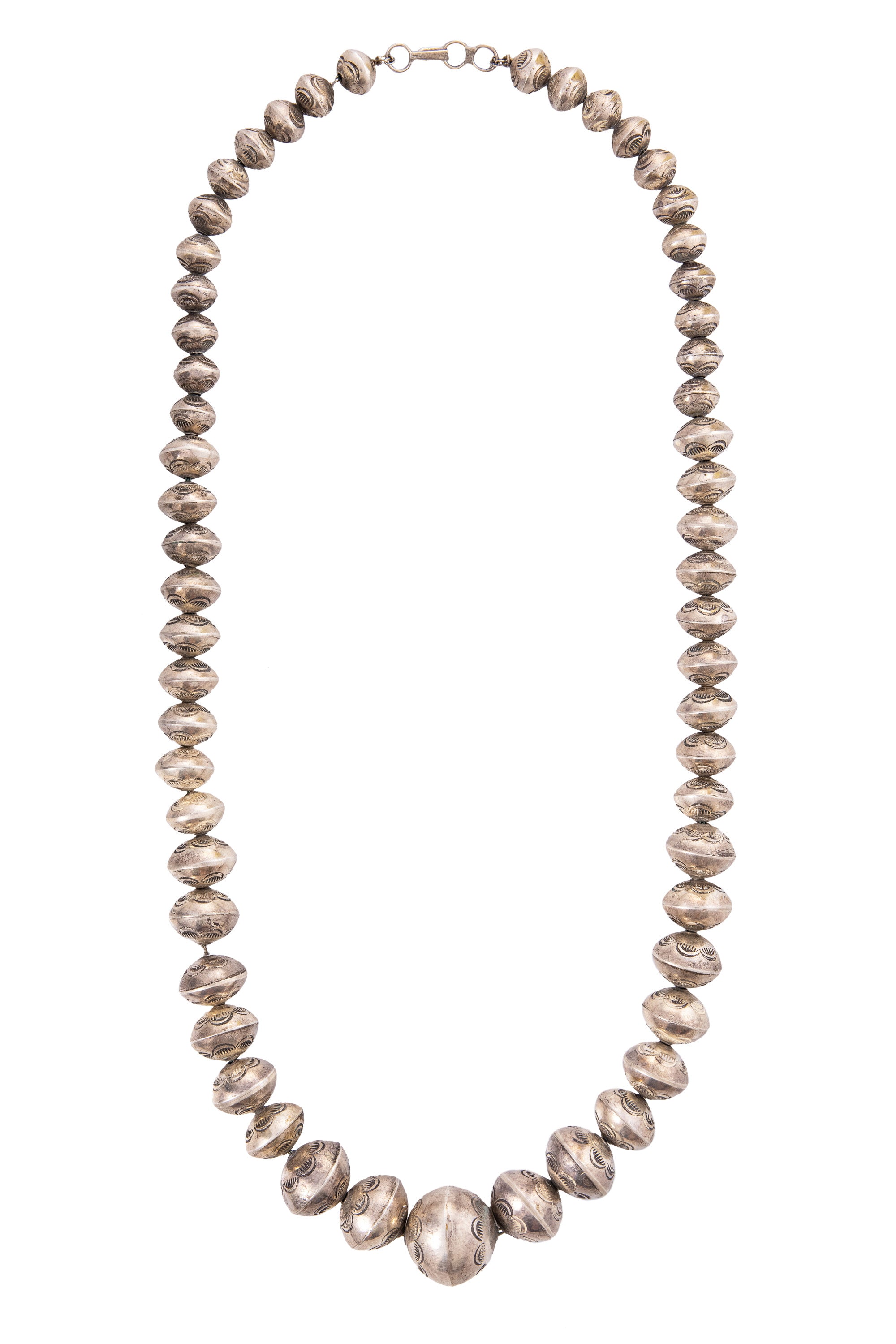 Necklace, Bead, Desert Pearls, Hand Stamped, Vintage, Estate, 1135