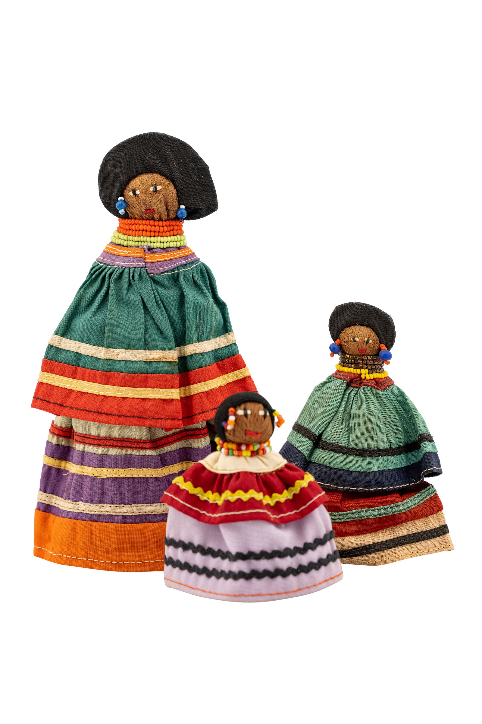 Miscellaneous, Dolls, Seminole, Traditional Dress, Set of 3, Vintage, 299