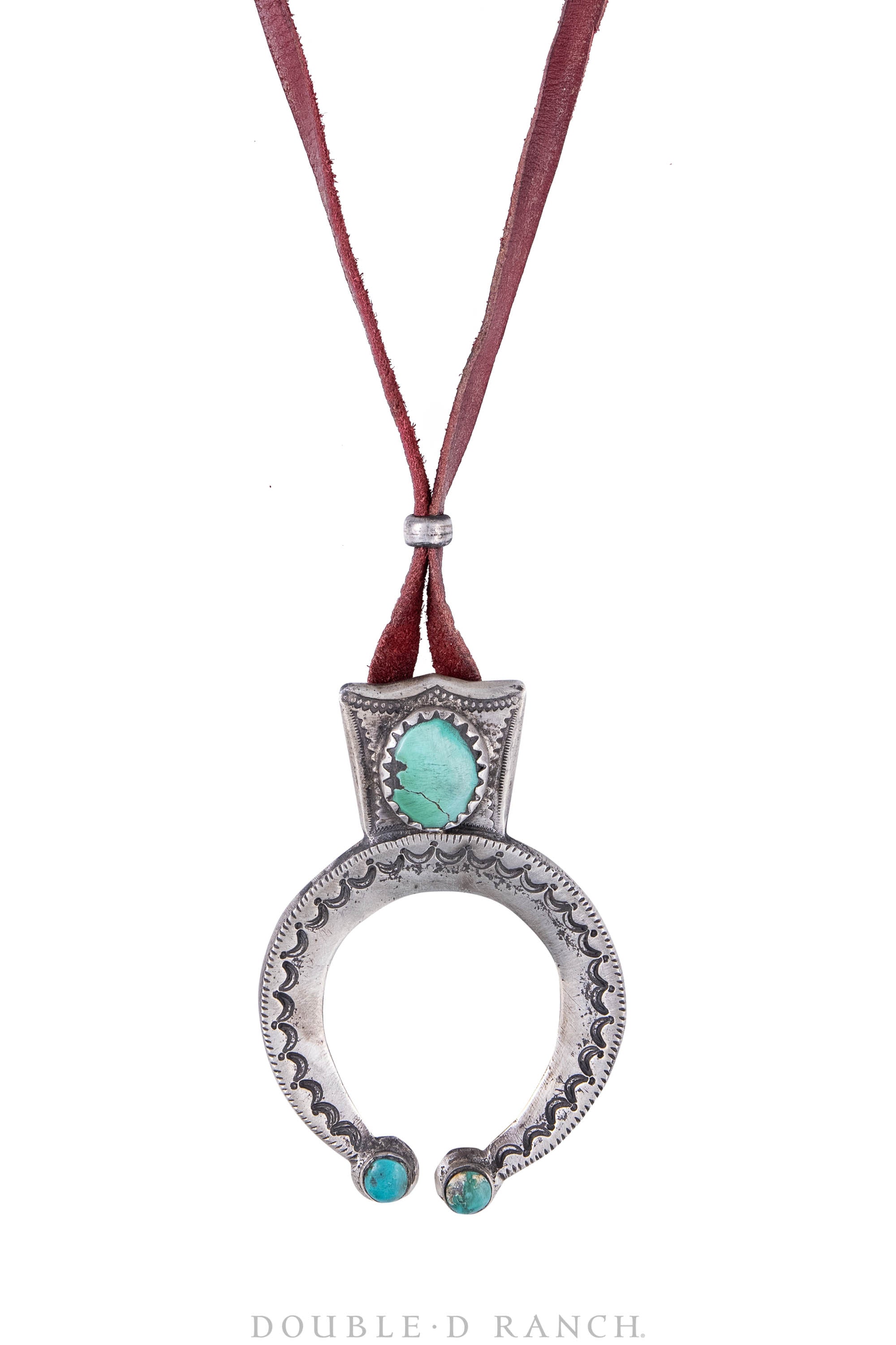 Necklace, Leather Thong, Nana, Turquoise, Jock Favour, Hallmark, Artisan, Contemporary, 1293