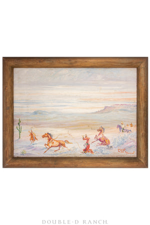 Art, Landscarpe, Oil on Canvas, Wild Horse Roundup, Hyde, 1934, 1141