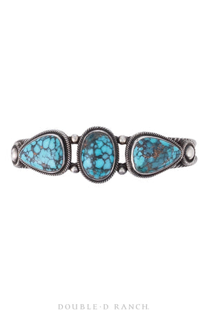 Cuff, Natural Stone, Turquoise, 3 Stone, Vintage, 3036