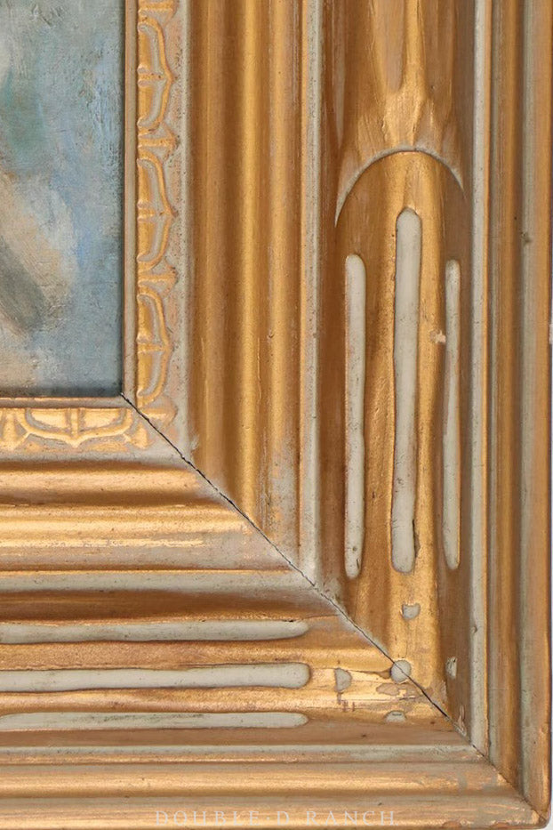 Art, Oil on Canvas, Portrait, Native American Scout, Joseph Henry Sharp, Taos Society of Artists, Antique c. 1900, 1214