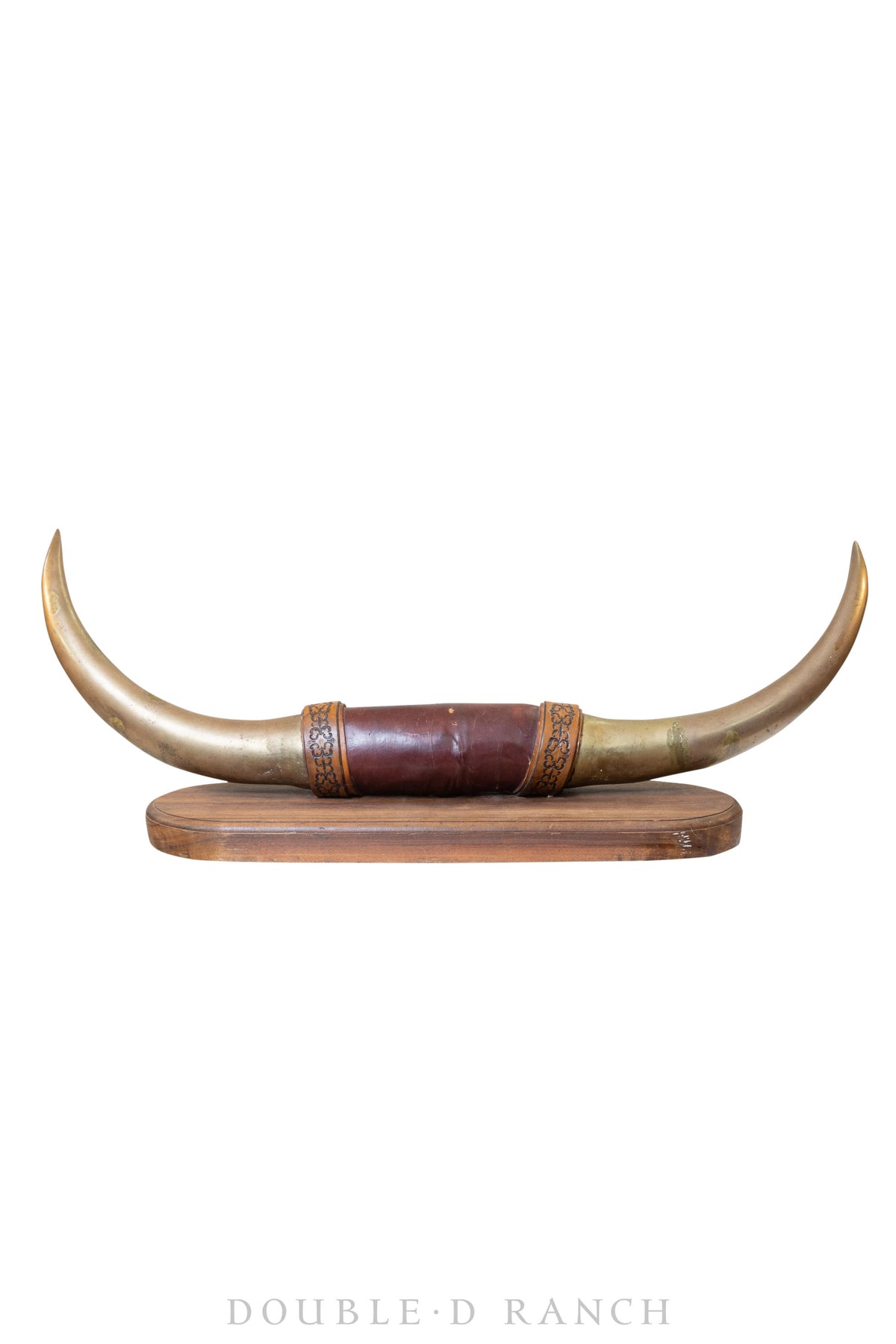 Art, Sculpture, Patinated Bronze Longhorns, Wall Mount, Jon R. Loesing, Vintage, 1975, 1228