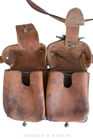 Bag, Cartridge/Ammo Bag, Leather, German Edelweiss Elements, Vintage, 1082