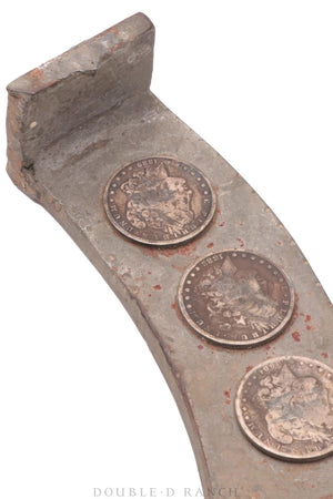 Art, Folk Art, Morgan Silver Dollar, Horseshoe, Vintage, 1236
