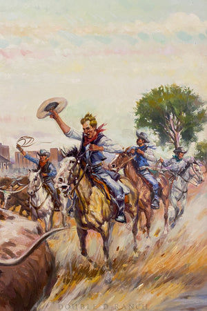 Art, Oil on Board, ‘Texas Cowboys' Cover Art, Book Tearsheet included, Bill Angresano, 2009, 1235