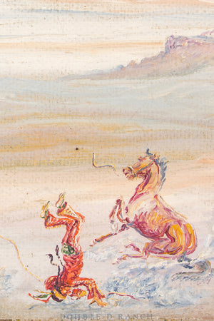 Art, Landscarpe, Oil on Canvas, Wild Horse Roundup, Hyde, 1934, 1141