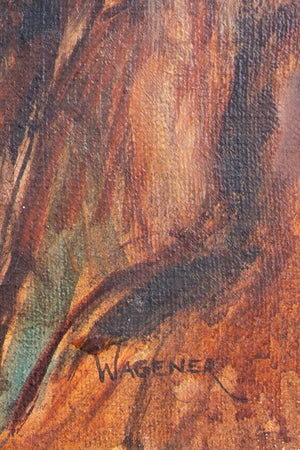 Art, Portrait, Oil on Canvas, "Sioux Chief" Wagener, Vintage ‘80s, 1119
