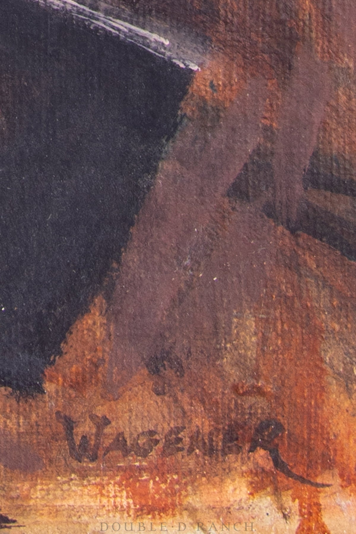 Art, Portrait, Oil on Canvas, "Chief Low Dog, Sioux," Wagener, Vintage ‘80s, 1117