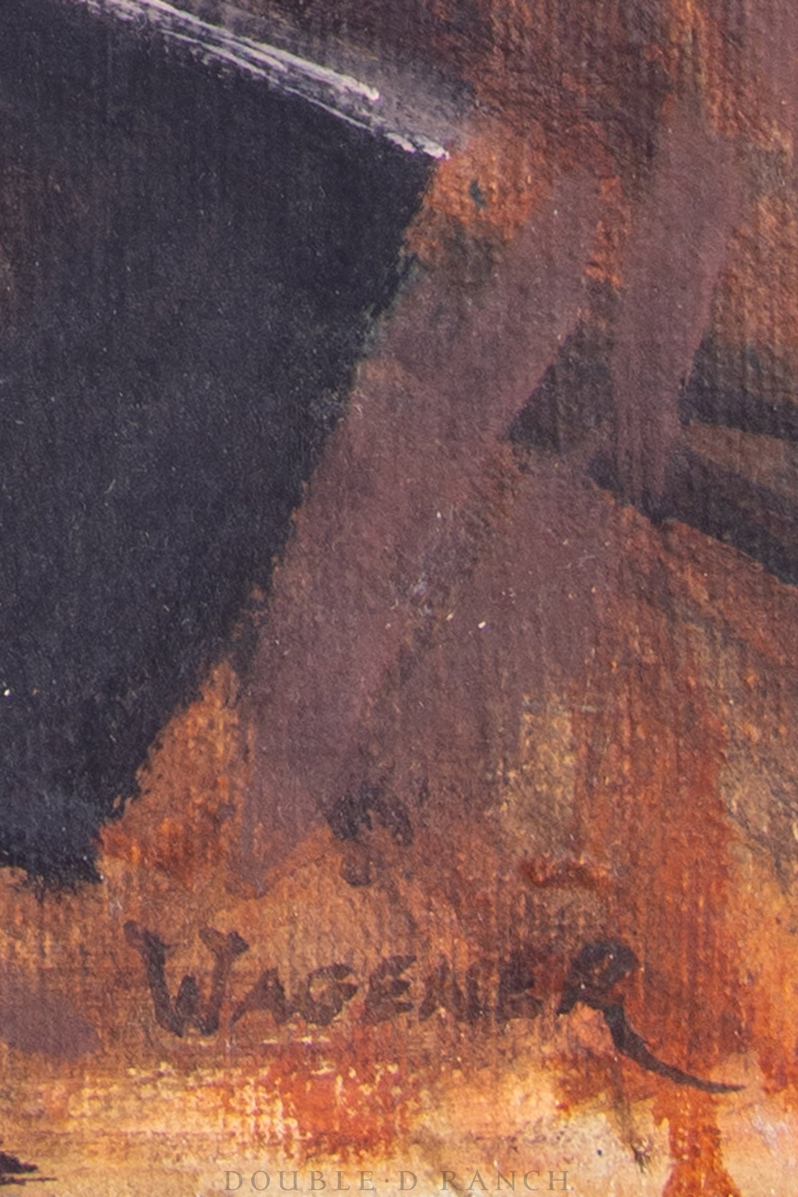 Art, Portrait, Oil on Canvas, "Chief Low Dog, Sioux," Wagener, Vintage ‘80s, 1117