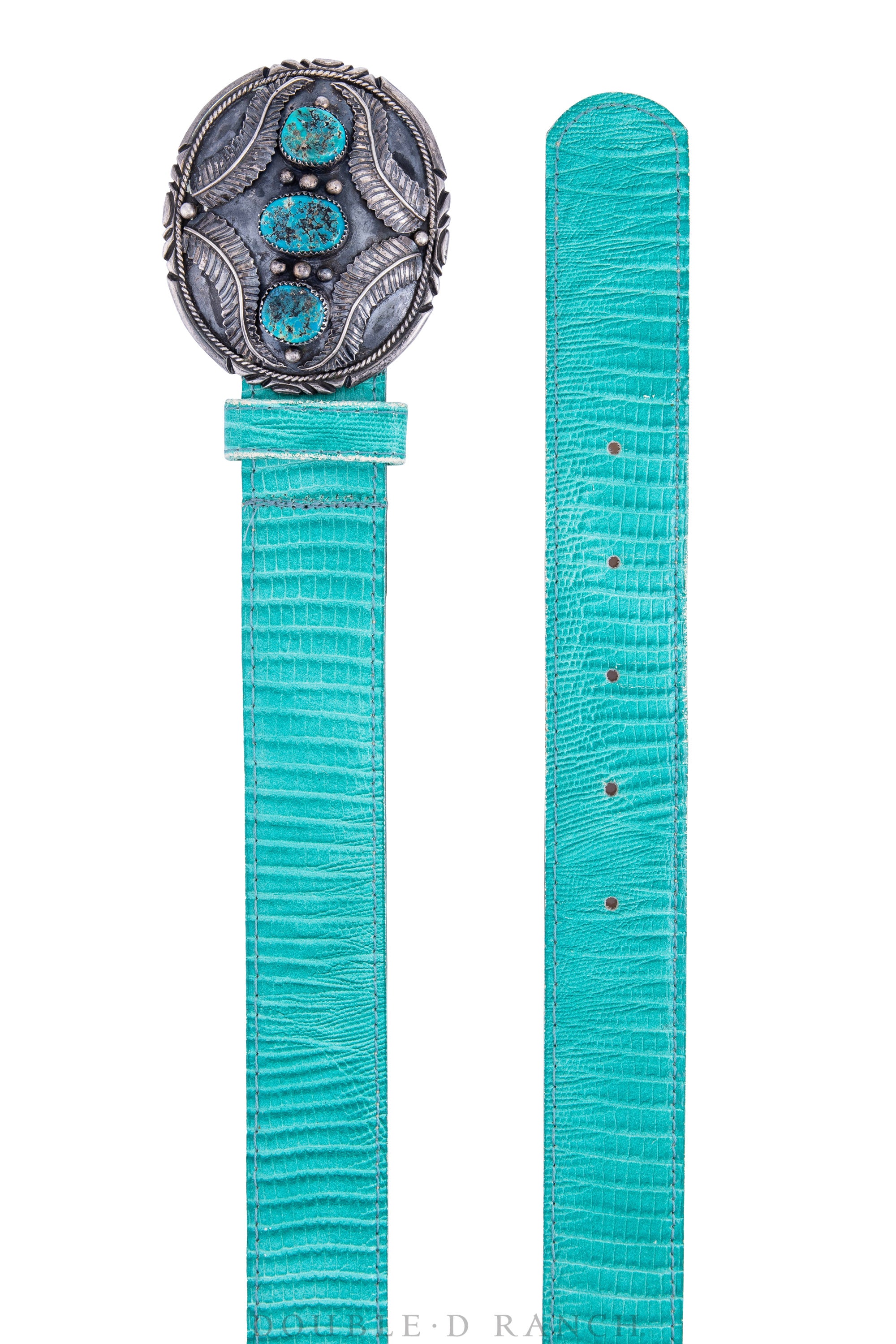 Belt, A Vintage, Buckle, Turquoise, Feather Applique, Hallmark, Vintage, 182