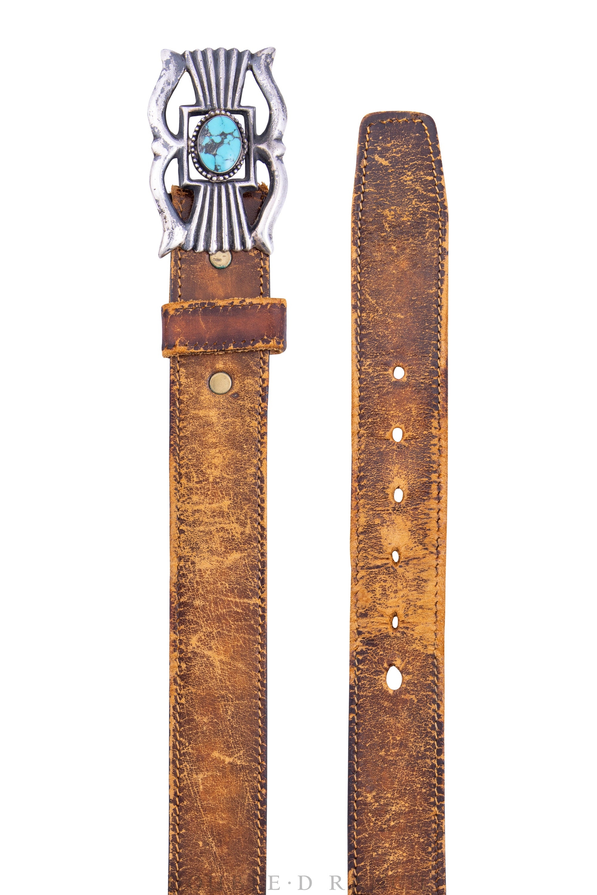 Belt, A Vintage, Buckle, Cast, Turquoise, Vintage, 166