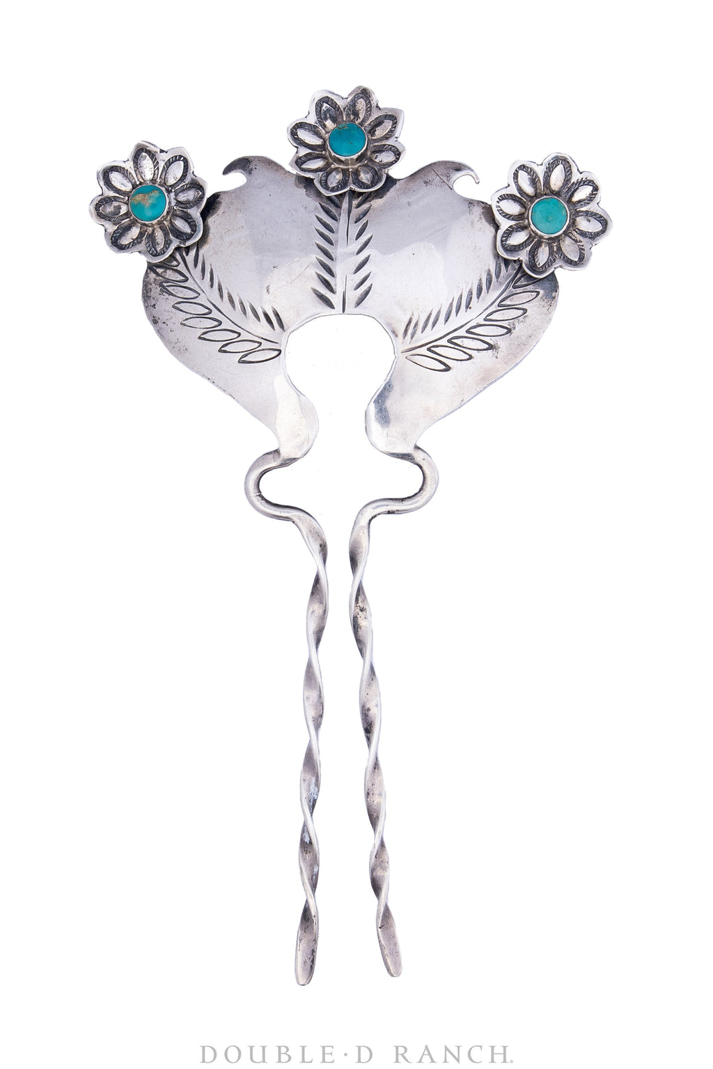 Turquoise Flower Hair Pin - With Brass Pin. – Paloma Stipp