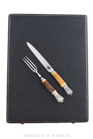 Miscellaneous, Fork & Knife Set, Sanderson & Son, Sheffield England, Set of 8, Vintage, 671