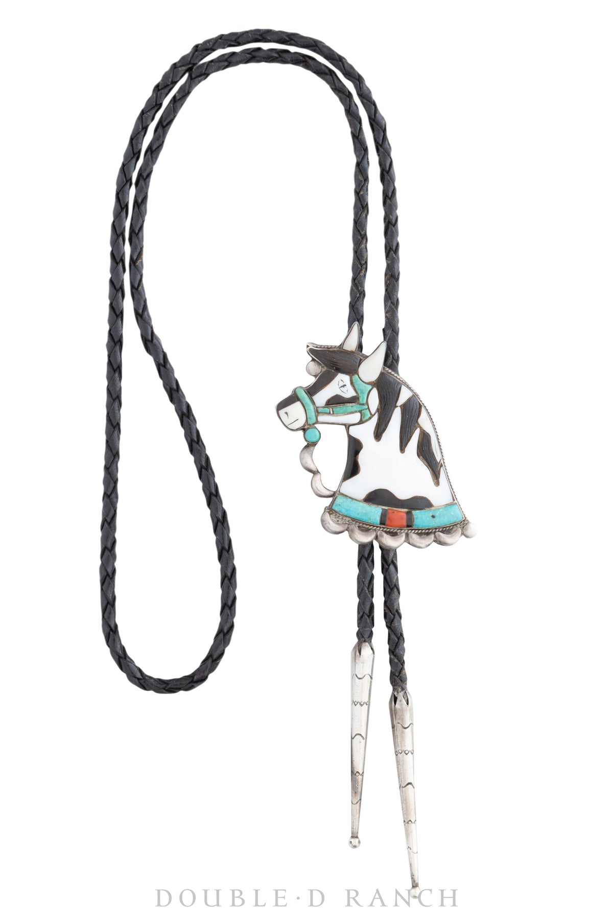 Bolo, Inlay, Novelty, Paint Horse Profile, Beautiful Work, Vintage 1940's, 1640