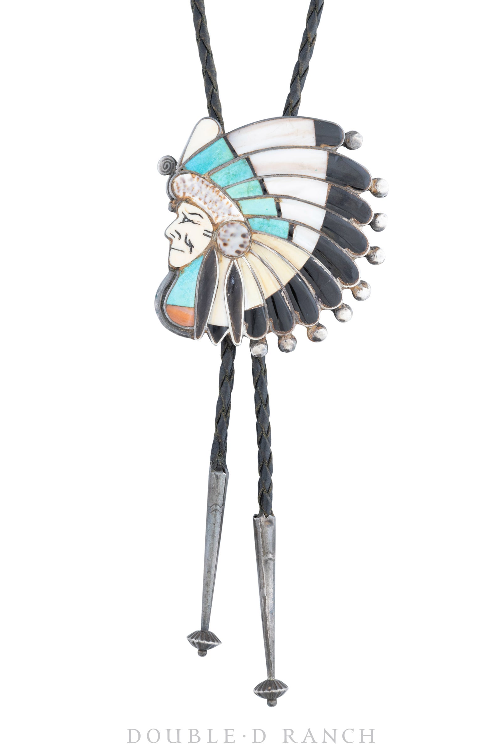 Bolo, Novelty, Channel Inlay, Comanche, Quam, Hallmark, Vintage, 1643