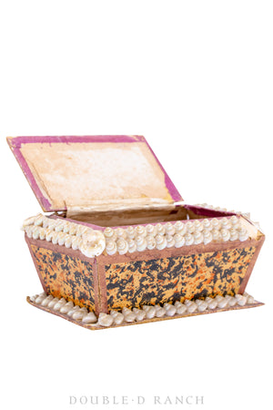 Miscellaneous, Encrusted Shell Box, Vintage, 484