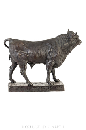 Miscellaneous, Art, Bronze, Bull, Vintage, 443