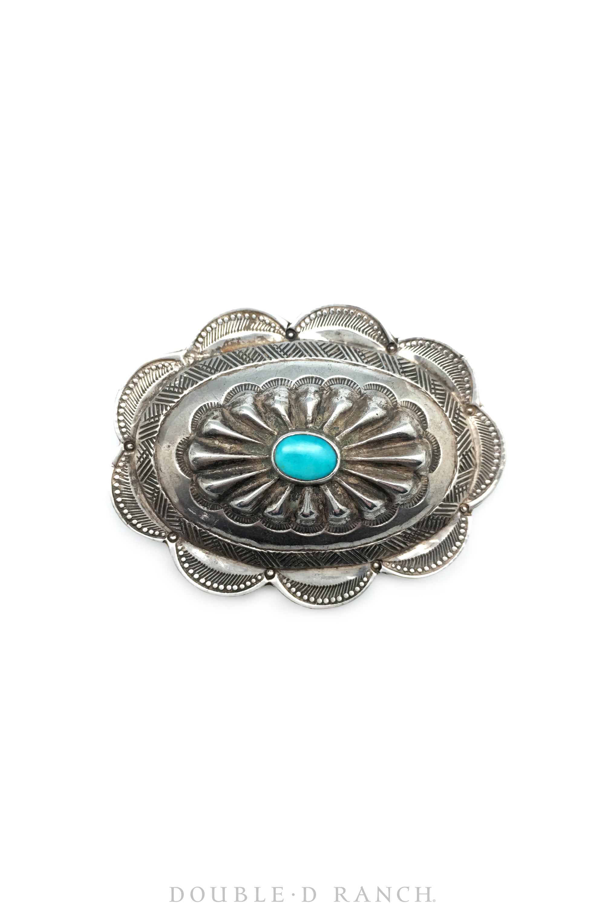 Pin, Turquoise, Concho, Vintage, 1940's, 141