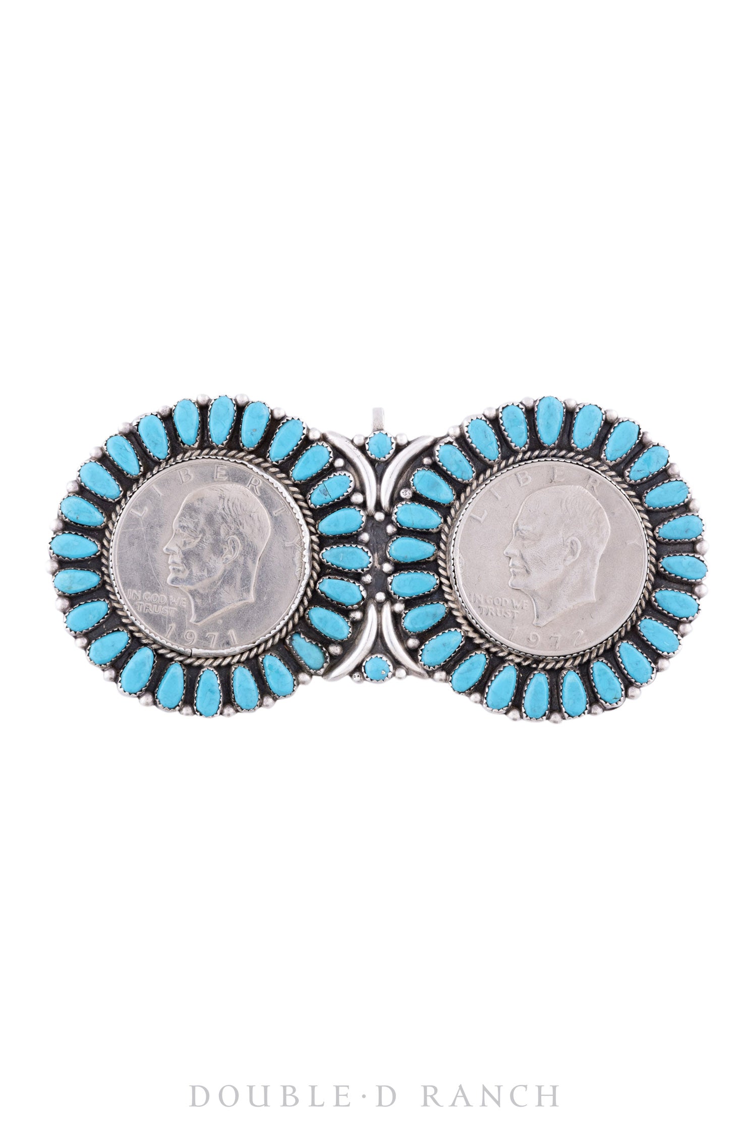 Pin, Pendant, Turquoise, Eisenhower Dollars, Old Pawn, 789