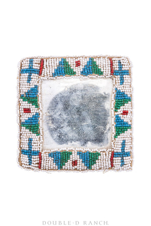 Art, Artifact, Frame, Beaded Mirror, Sioux Antique Early 20th Century, 1134