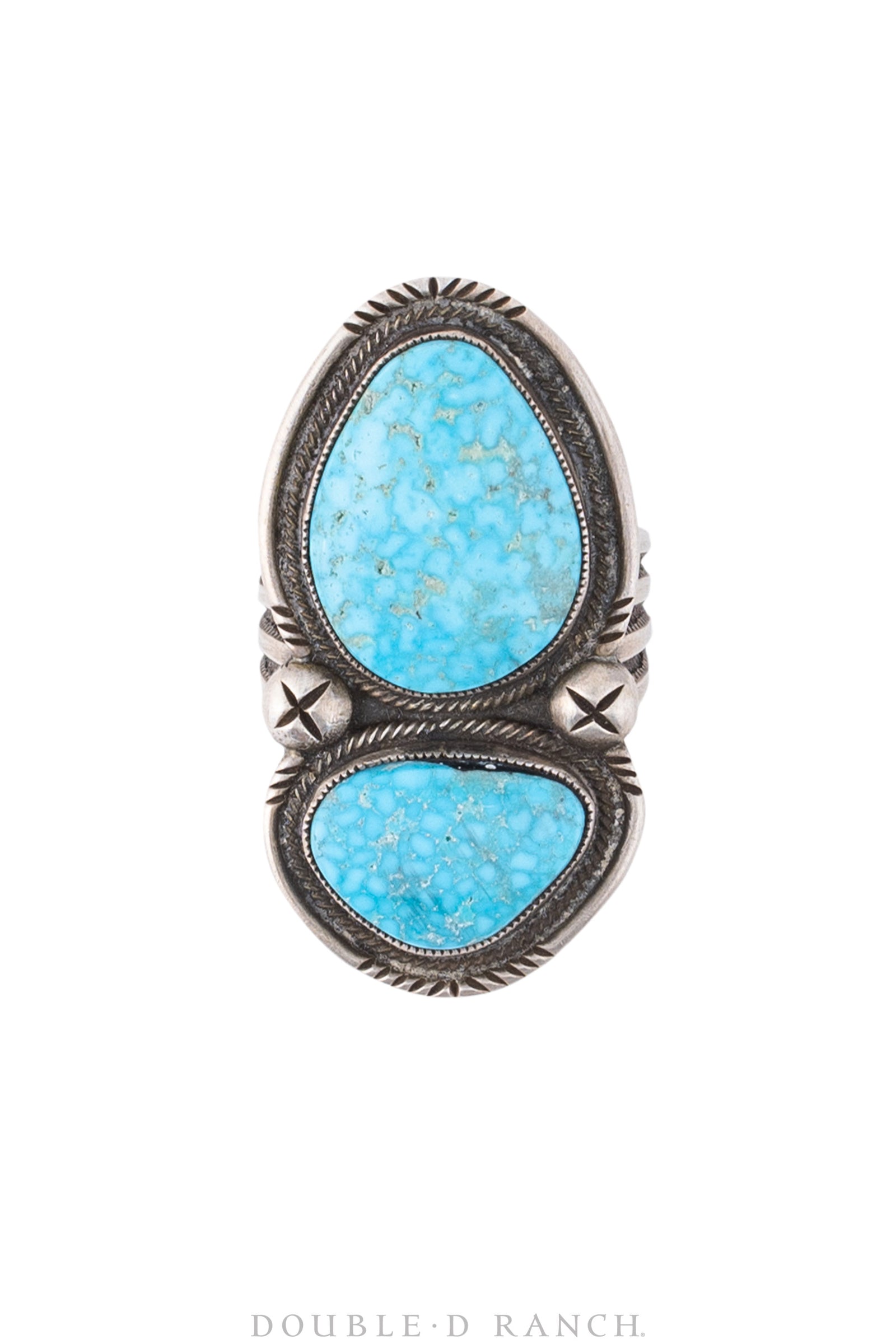 Ring, Turquoise, Double Stone, Hallmark, Contemporary 844