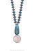 Necklace, Bead, Coin, Morgan Silver Dollar & Mercury Dime, Bisbee Turquoise, Hallmark, Vintage, 1390