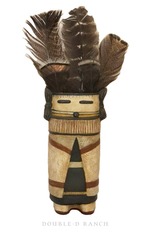 Miscellaneous, Art, Pottery, Hopi Kachina Girl Vase with Turkey Feathers, Reproduction in Clay, Tonya Lamb, Contemporary, 631