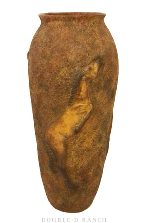 Miscellaneous, Art, Pottery, Lascaux Cave, Atlati Spear Weight Horse Vase, Reproduction in Clay, Tonya Lamb, Contemporary, 633