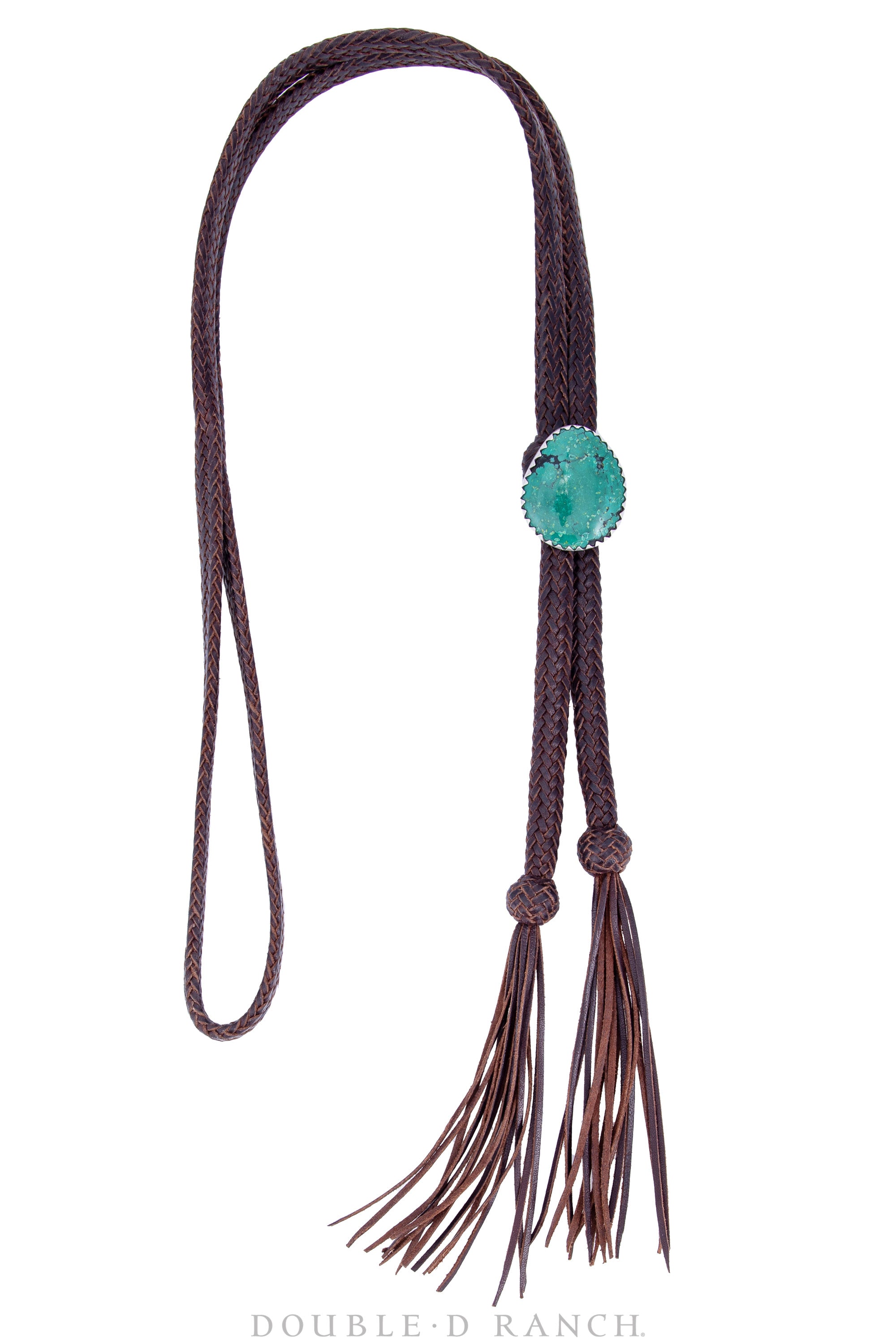 Bolo, Turquoise, Deerskin, Contemporary, 1497