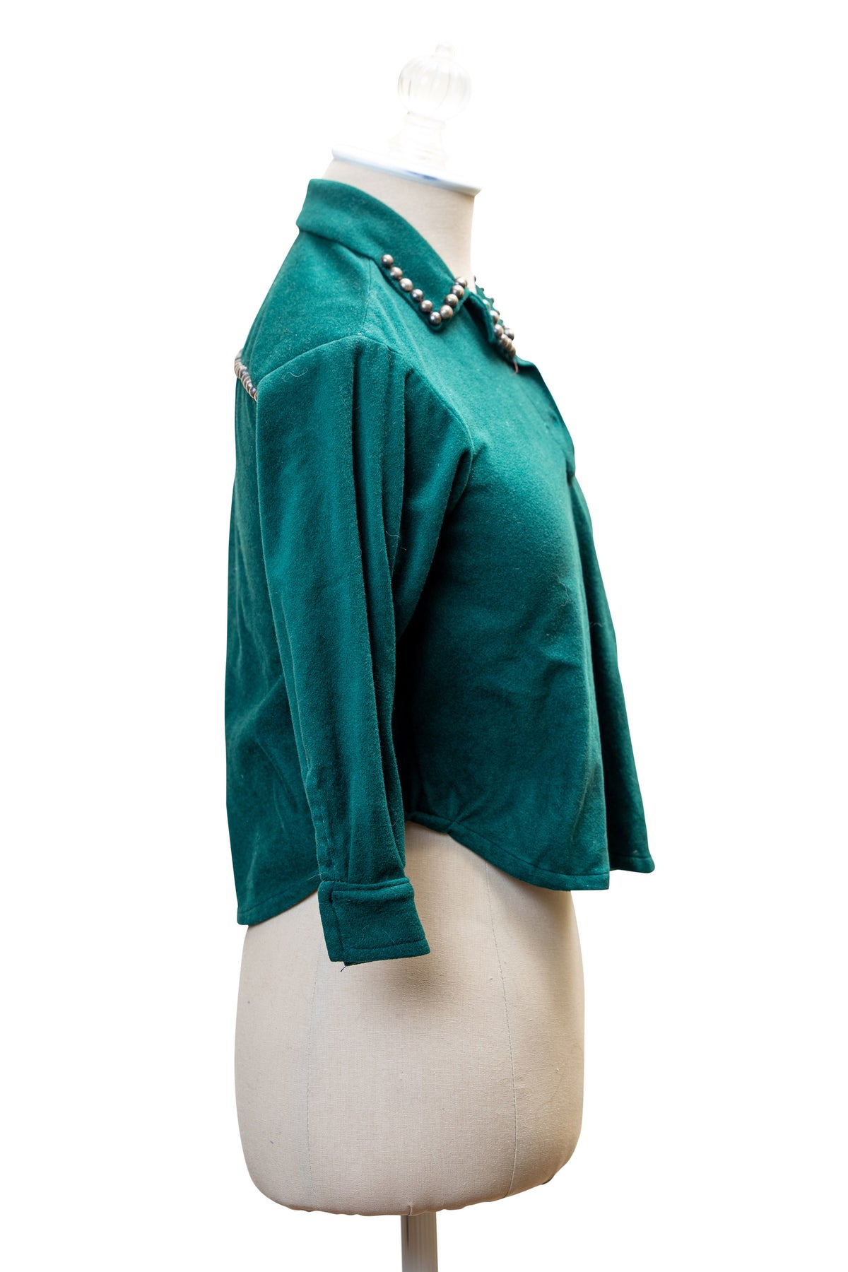 Miscellaneous, Textile Document, Velvet Najajo Blouse, Sterling Buttons, Vintage '70's, 106