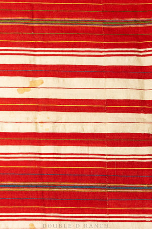 Home, Textile, Stripe, Handwoven, Vintage, Early 20th Century, 110