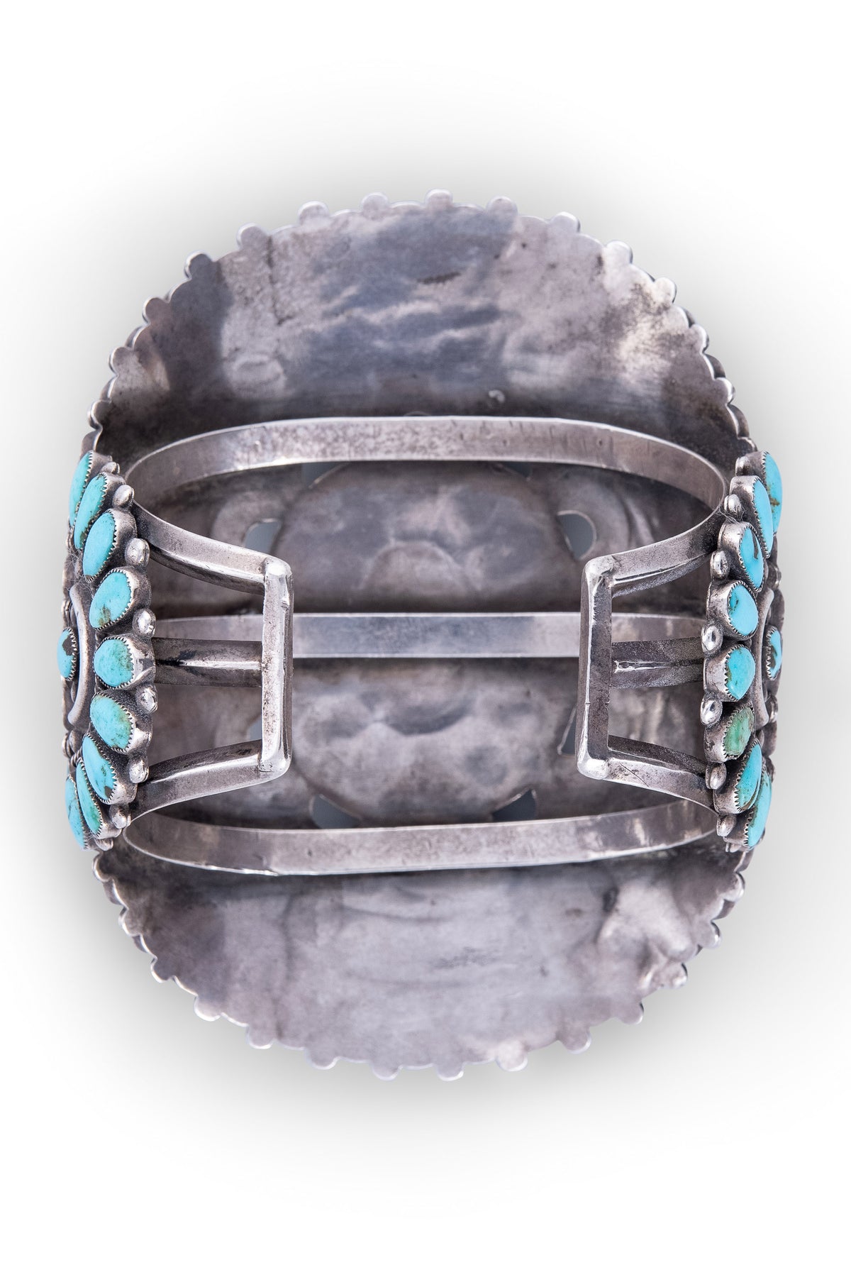 Cuff, Cluster, Turquoise, Large Oval, Vintage, '70's, 2735