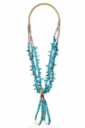 Necklace, Natural Stone, Jacla, 3 Strands, Turquoise, Vintage ‘70s, 1274