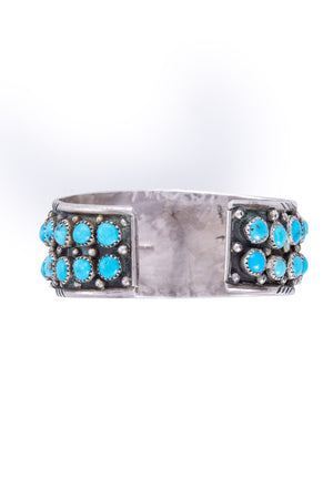 Cuff, Cluster, Turquoise, Marked, Vintage, 2695