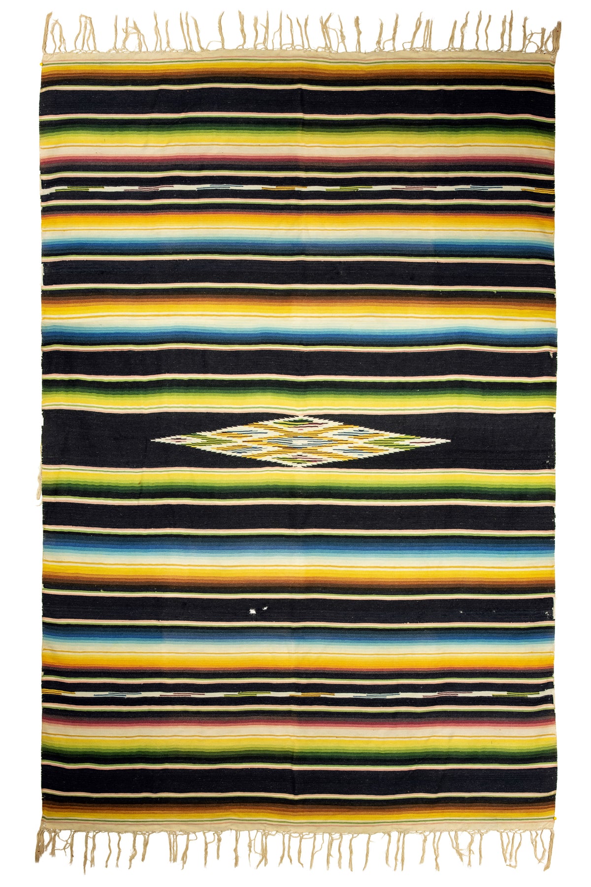 Home, Textile, Serape, 84" x 40", Black, Vintage, 251