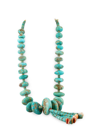 Necklace, Natural Stone, Jacla, Turquoise Heishi, Vintage, Mid Century, 1065