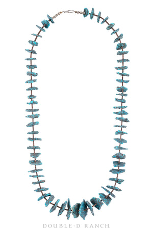 Necklace, Natural Stone, Tab & Heishi, Turquoise, Pueblo, Vintage ‘70s, 1332