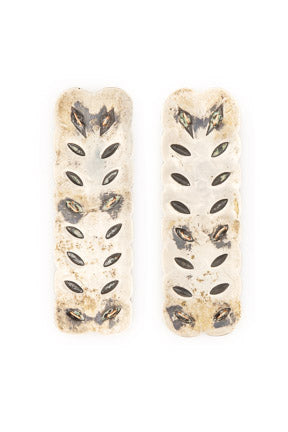 Collar Tabs, Sterling Silver, Repousse, Vintage,  470