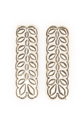 Collar Tabs, Sterling Silver, Repousse, Vintage,  470