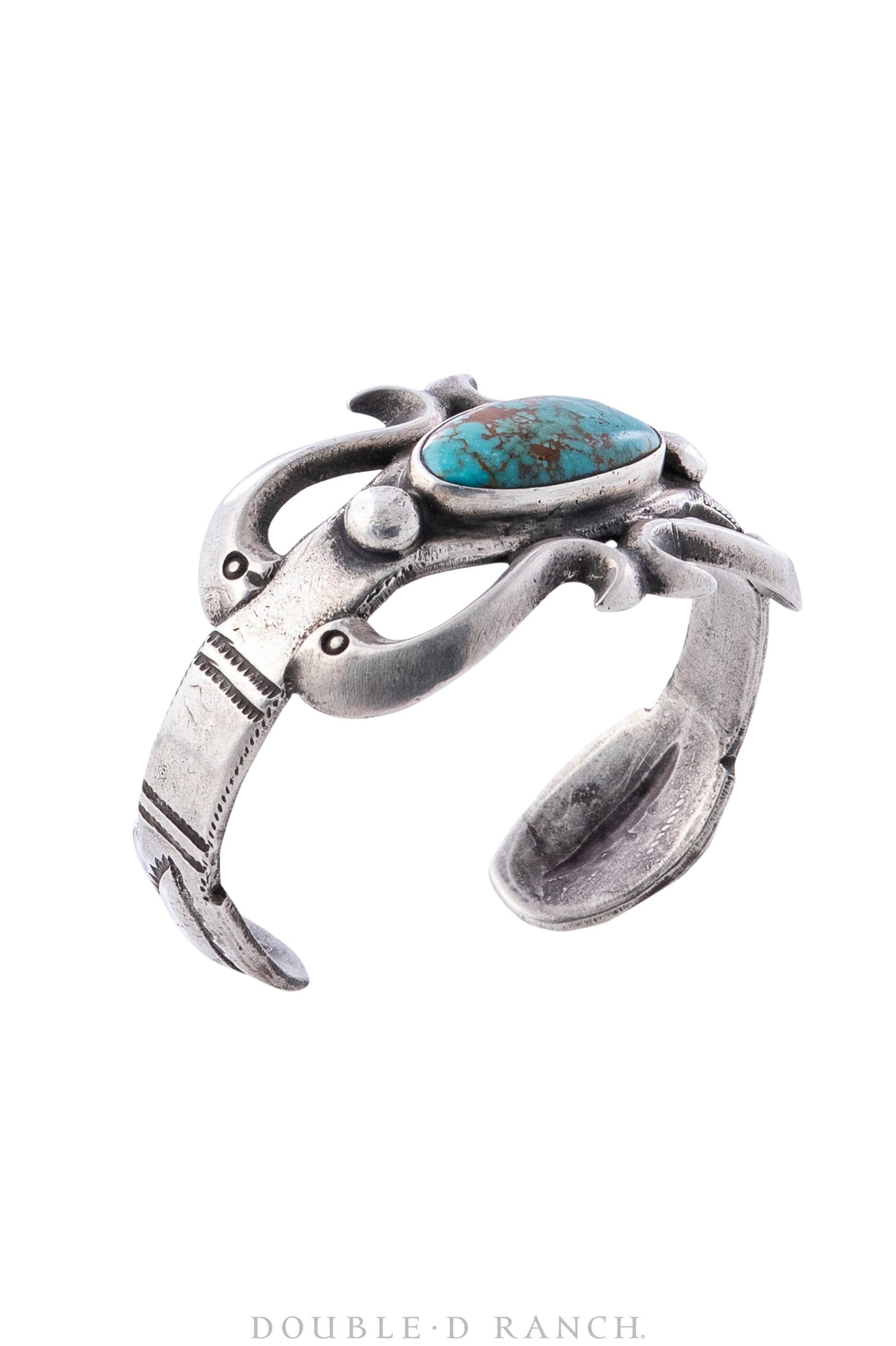 Cuff, Natural Stone, Turquoise, Single Stone, Ingot, Hallmark, Vintage, 2885