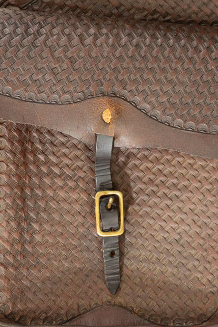 Miscellaneous, Saddlebags, Hand Tooled, Basketweave, Vintage, 643